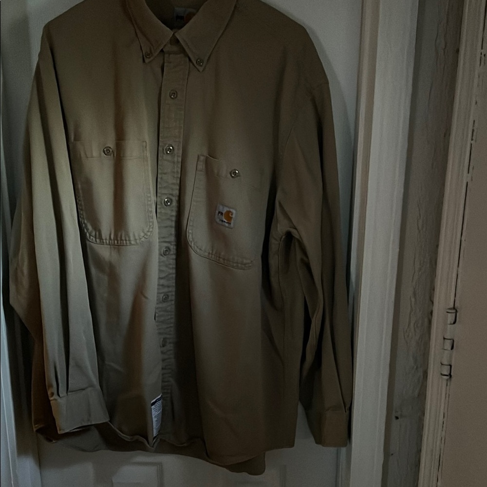 Carhartt Men's Casual Button Down Shirt - Tan